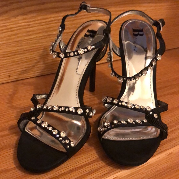 BROWNS BLACK SATIN W CRYSTAL DETAIL - Picture 4 of 6